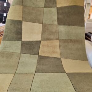 Romb käsinsolmittu villamatto, vihreä