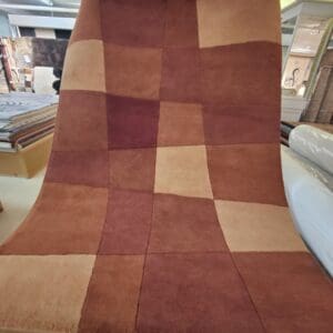 Romb käsinsolmittu villamatto, terra