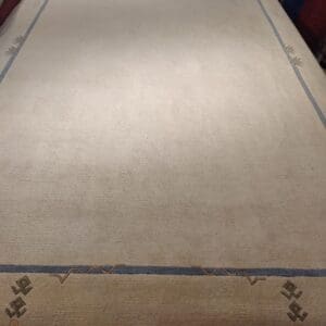 Käsinsolmittu intialainen villamatto, beige