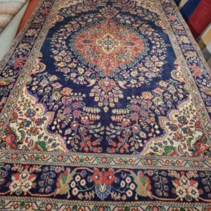 Käsinsolmittu Tabriz villamatto, monivärinen