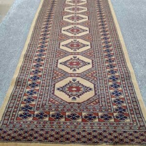 Käsinsolmittu Pakistan villamatto, beige/ruskea