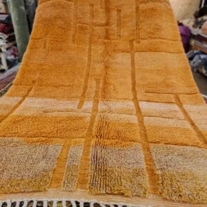 Beni Ouarain käsinsolmittu villamatto, oranssi