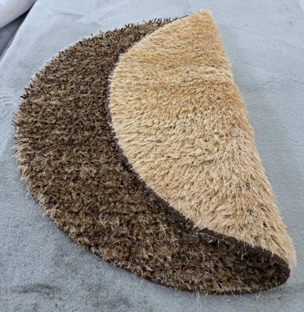 Nukkamatto ruskea-beige, pyöreä 128 cm - Image 3