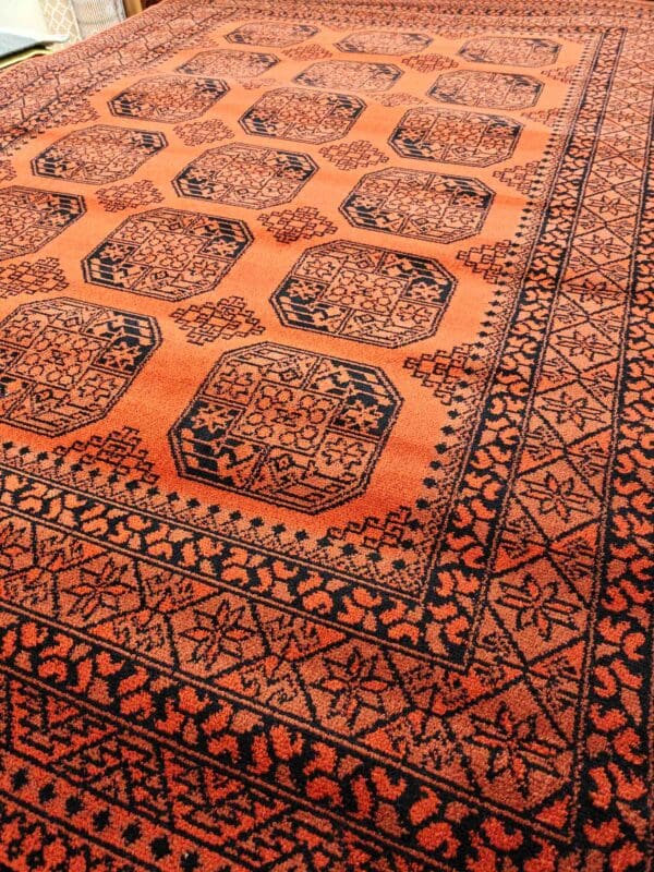 Royal Afghan villaplyysimatto, punaoranssi - Image 3