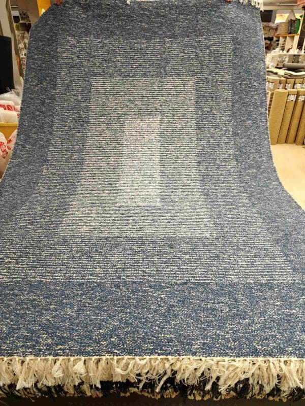 Kotimainen Salonki puuvillamatto, tummansininen - Image 3