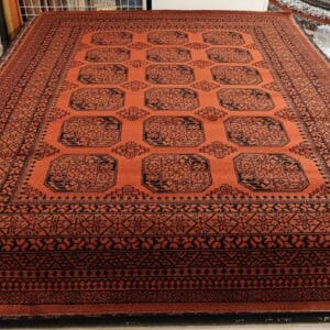 Royal Afghan villaplyysimatto, punaoranssi