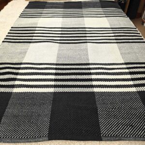 Janni puuvillamatto, musta-valkoinen