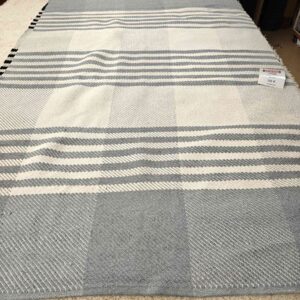 Janni puuvillamatto, harmaa-valkoinen