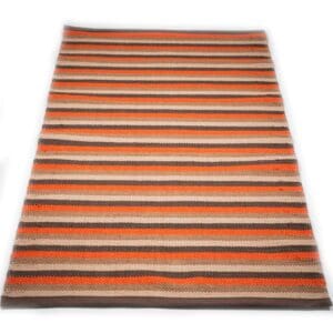 Kotimainen Assi raitamatto EKO, ruskea/oranssi