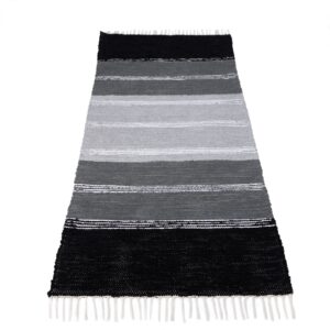 Kotimainen Aava Raitamatto EKO, musta-harmaa