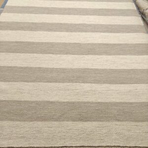 Stripe villamatto, beige/valkoinen
