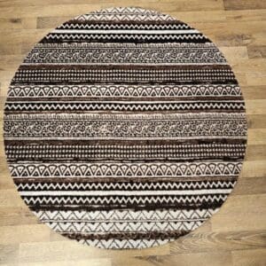 Birgitta pyöreä 100 cm, ruskea-valkoinen