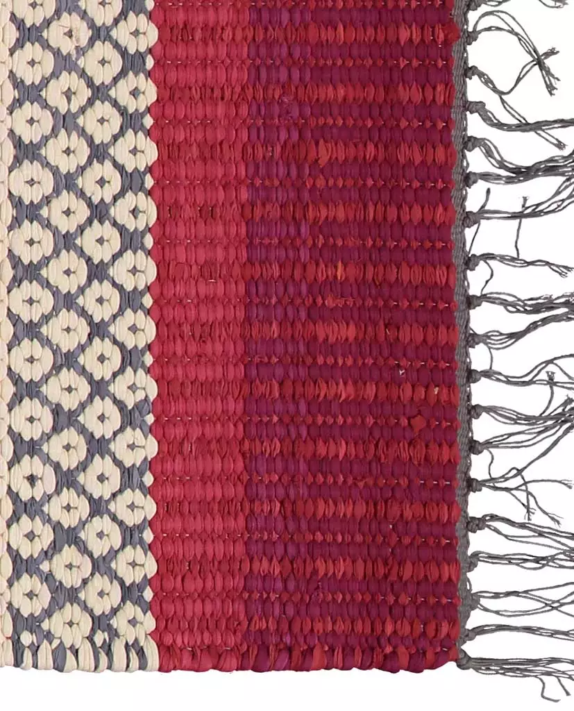 Birgitta kierrätyspuuvillamatto, punainen - Image 3