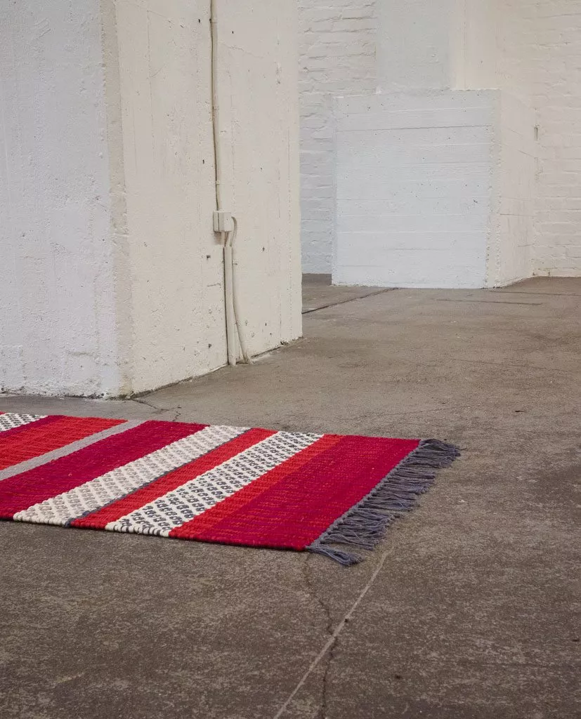 Birgitta kierrätyspuuvillamatto, punainen - Image 2