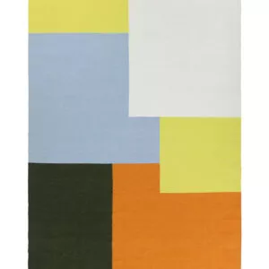 Kortteli villamatto, valko-keltainen