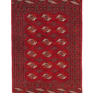 Käsinsolmittu iranilainen villamatto, Turkman