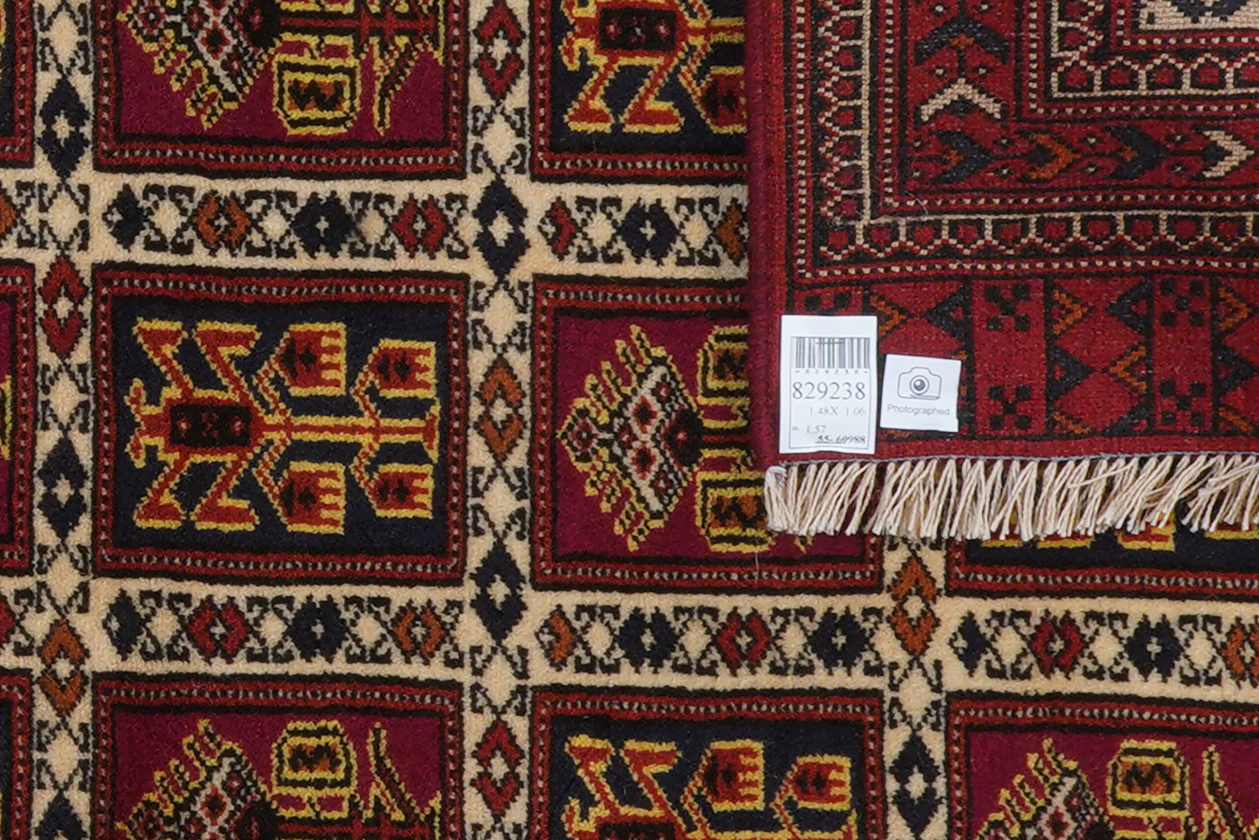 Käsinsolmittu iranilainen villamatto, Turkman - Image 7
