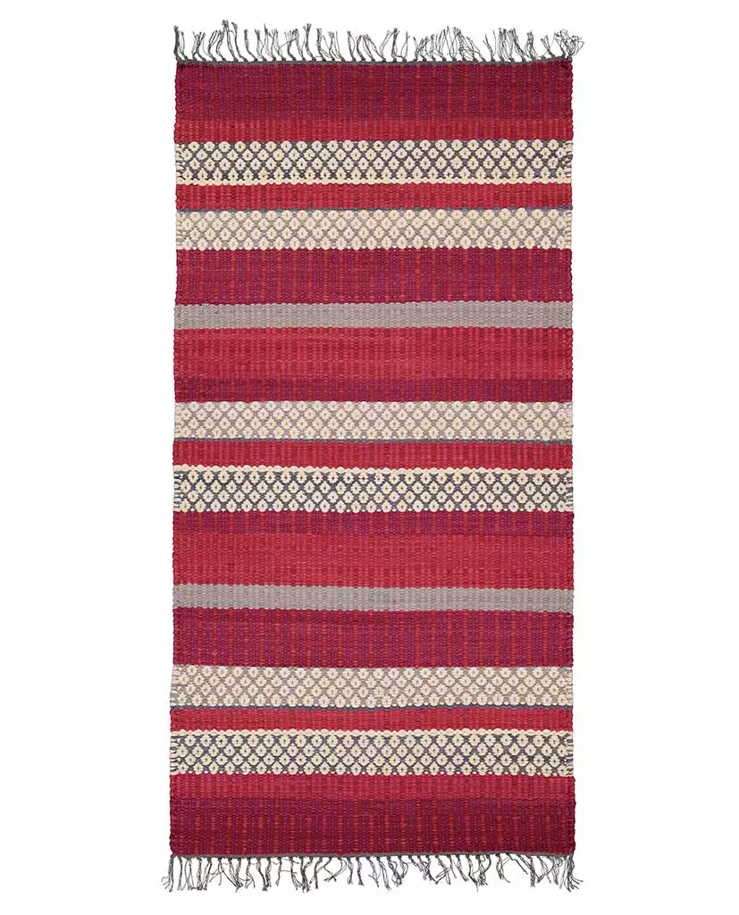 Birgitta kierrätyspuuvillamatto, punainen - Image 4