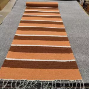 Kotimainen puuvillaräsymatto, oranssi