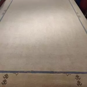 Käsinsolmittu intialainen villamatto, beige