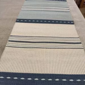 Vihtori puuvillamatto,sini/valkoinen