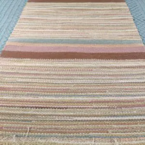 Kotimainen puuvillaräsymatto, beige/moniväri