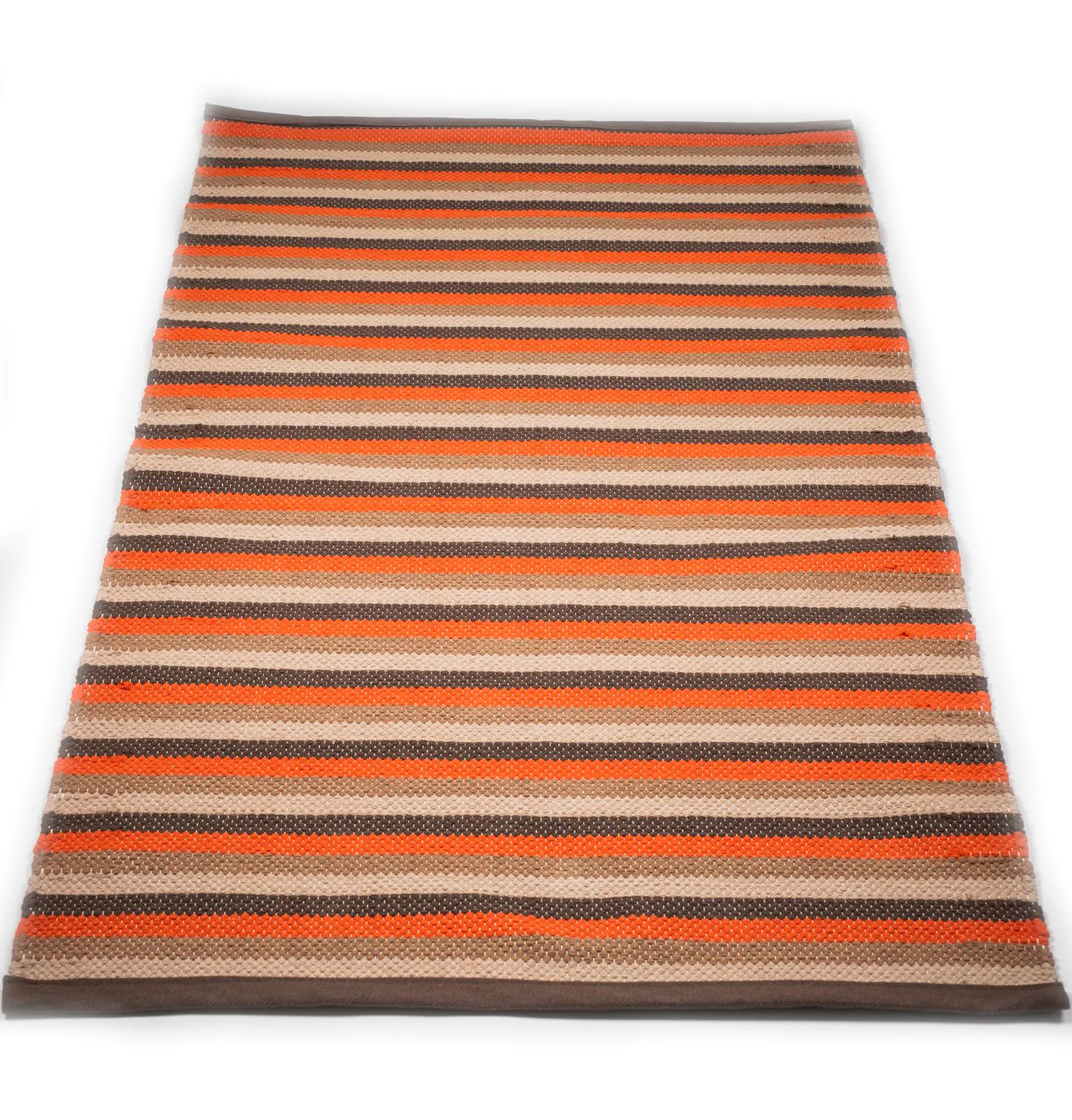 Kotimainen Assi raitamatto EKO, ruskea/oranssi