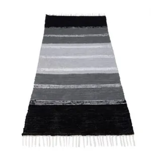 Kotimainen Aava Raitamatto EKO, musta-harmaa